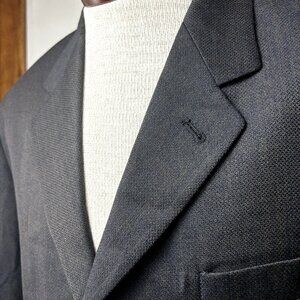 Mezzanotte Uomo Men's 3/4 Sleeves Green Brown Textured Blazer Pure Wool Italy‎